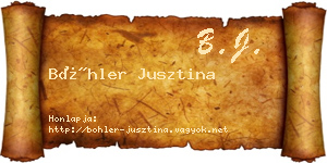 Böhler Jusztina névjegykártya